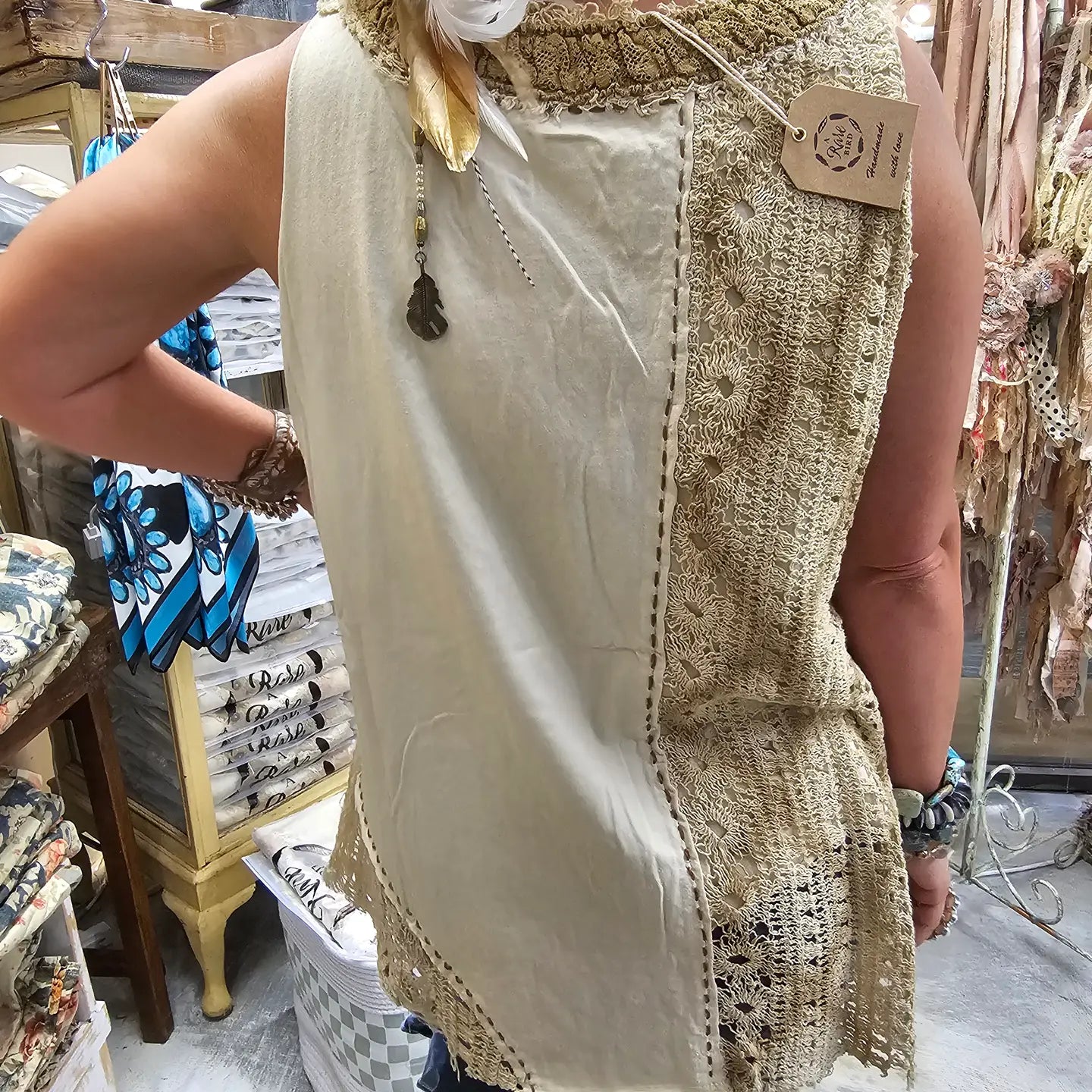 Crochet Fancy Vintage Button Cami - A Rare Bird