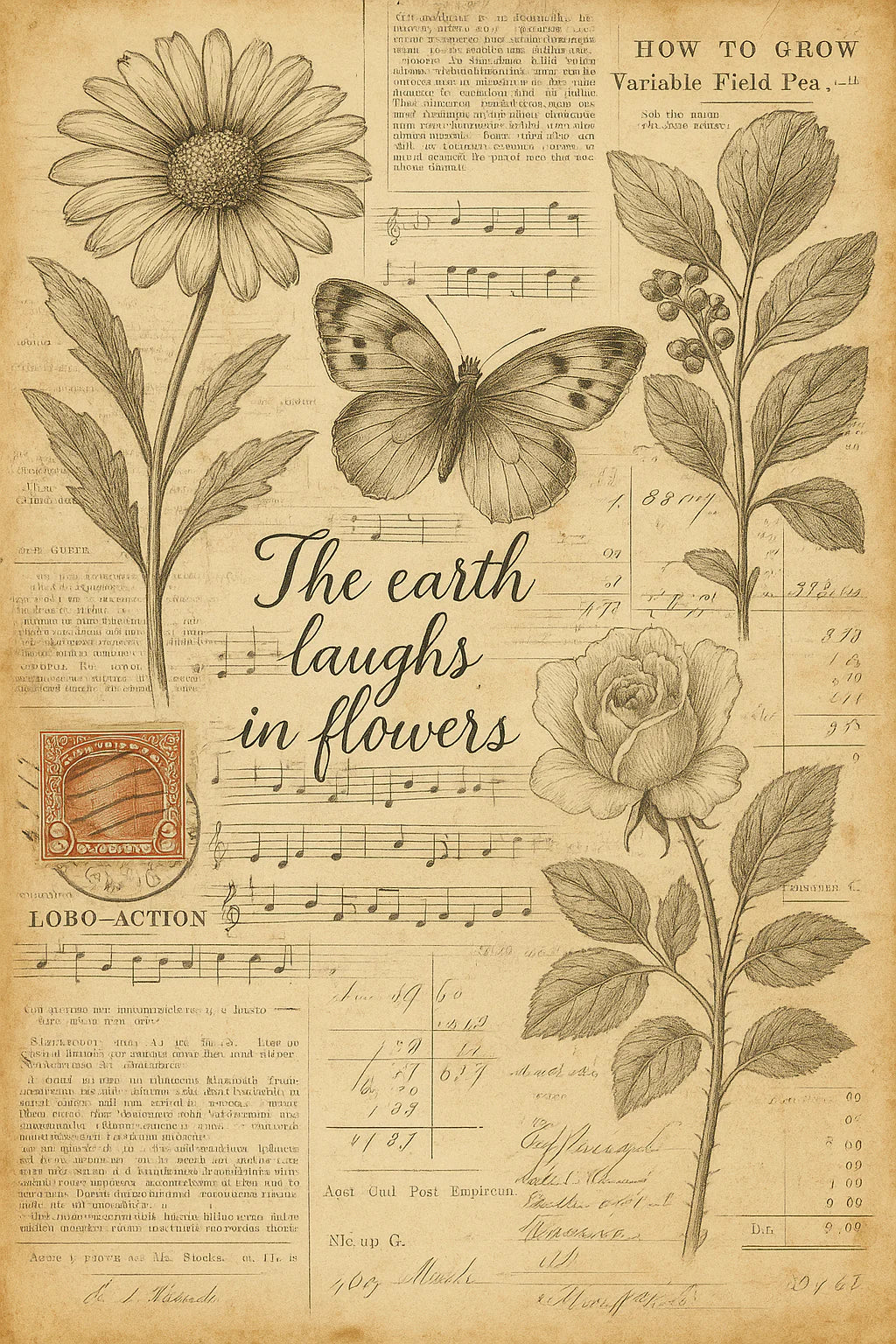 Botanical Illustration I 23x33 ( A1 ) - MINT by Michelle