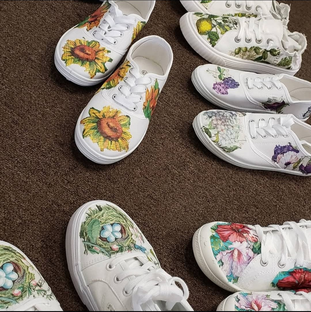 Decoupage Your Tennis Shoes