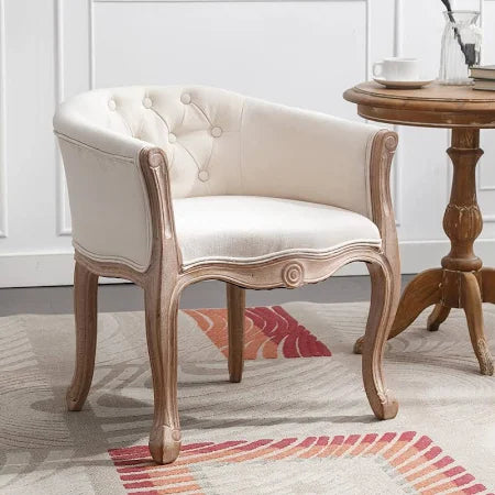 French Country Neutral Accent Barrel Chair - (𝐏𝐢𝐜𝐤-𝐔𝐩 𝐎𝐧𝐥𝐲)