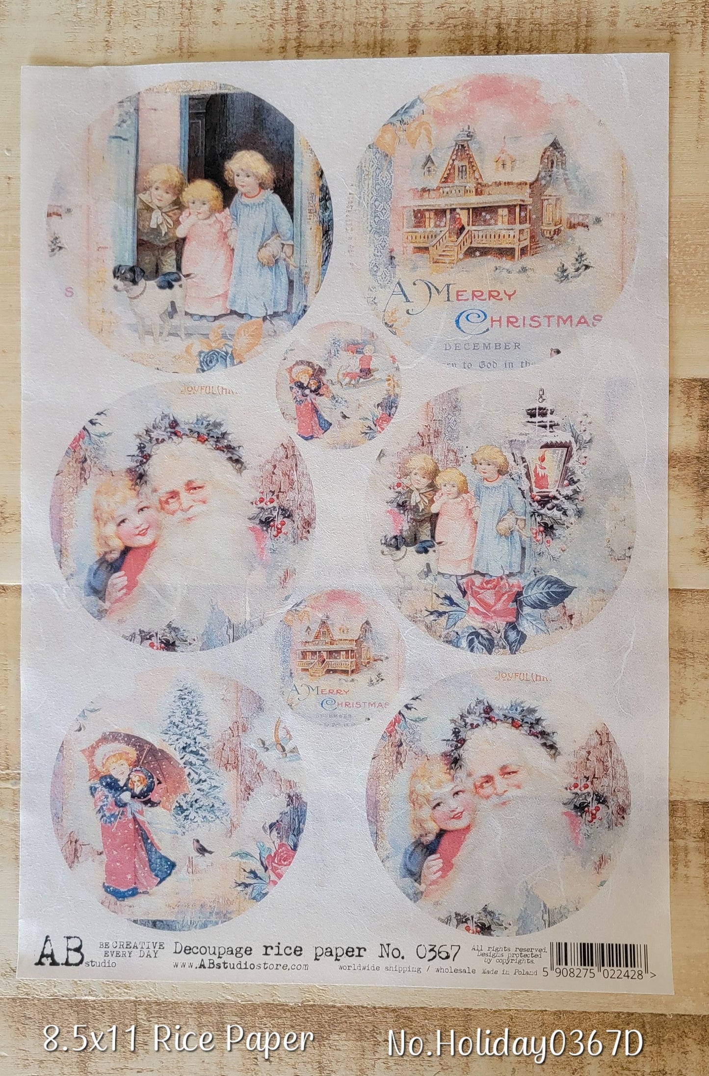 Holiday Blocks 0367D - A4 8.3 x 11.7 Rice Paper by ITD Collection