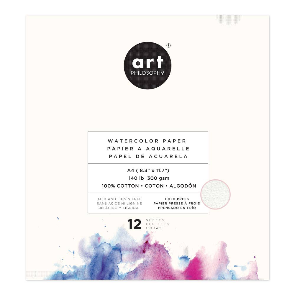 Watercolor Paper 8.3"x11.7" 12-Sheet Pad