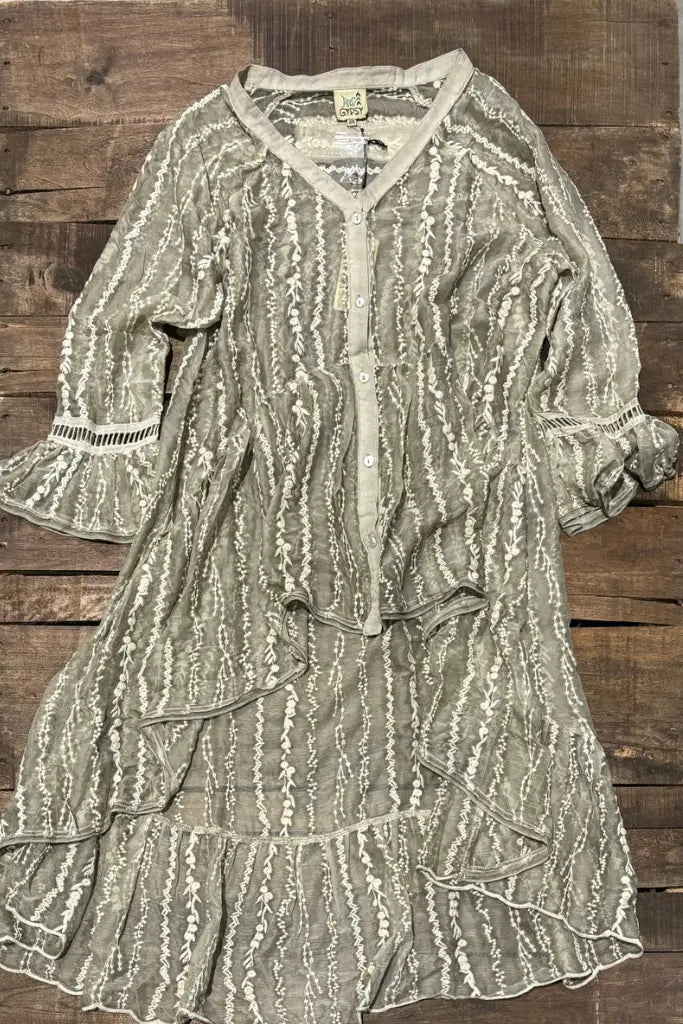 Garden Bliss High-Lo Top, Vintage Stone O/S - Jaded Gypsy