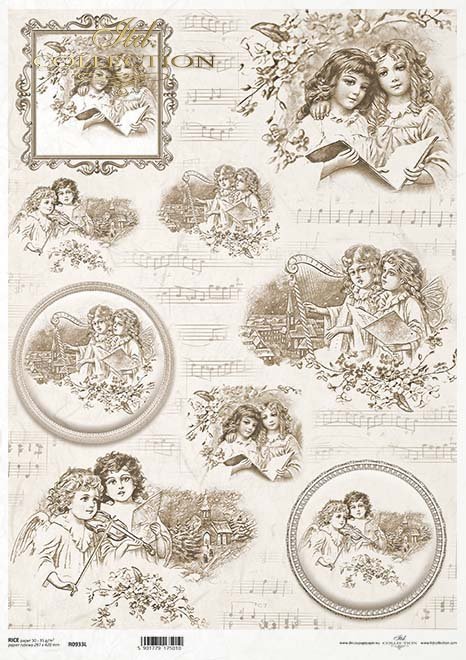 Vintage Angel R2089-E - A4 8.3 x 11.7 Rice Paper by ITD Collection