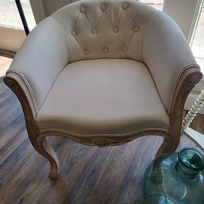 French Country Neutral Accent Barrel Chair - (𝐏𝐢𝐜𝐤-𝐔𝐩 𝐎𝐧𝐥𝐲)
