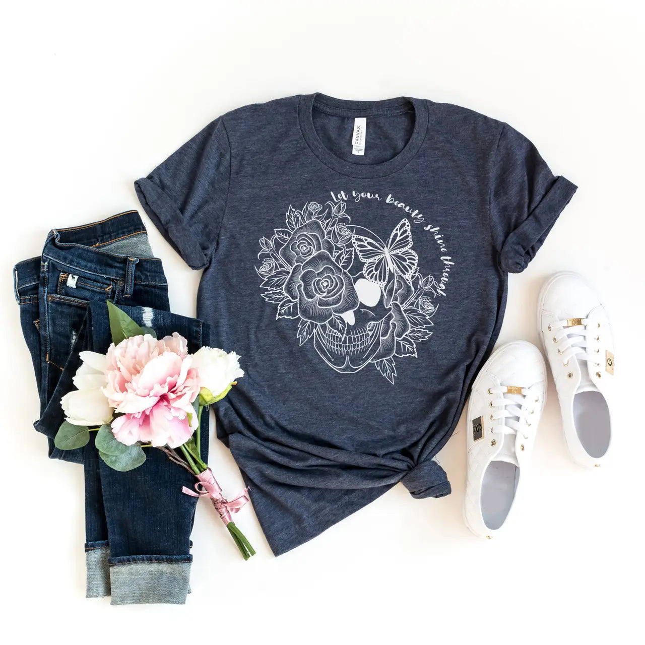 Let Your Beauty Shine Tee, Navy