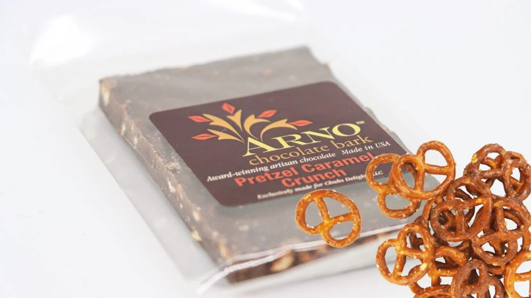 Pretzel Crunch Bark 1.8oz Bar - ARNO Chocolates