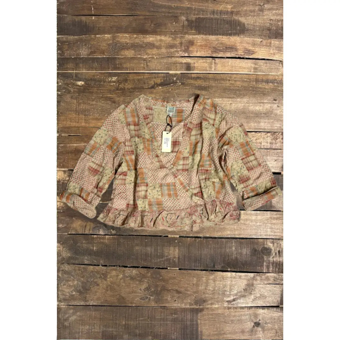 Apricot Fields Wrap Top O/S - Jaded Gypsy