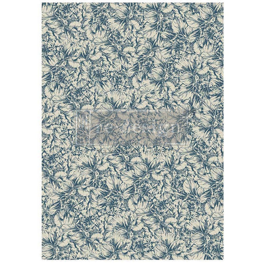 Blue Wallpaper A1 23.4"x33.1" - Decoupage Fiber Paper by Kacha