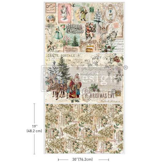 Holly Jolly Hideaway 3 Designs 19.5"x30" - Decoupage Paper