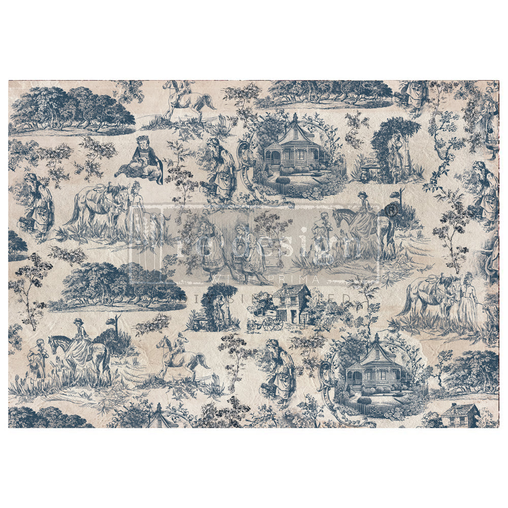 Toile de Jouy A1 23.4"x33.1" - Decoupage Fiber Paper by Kacha