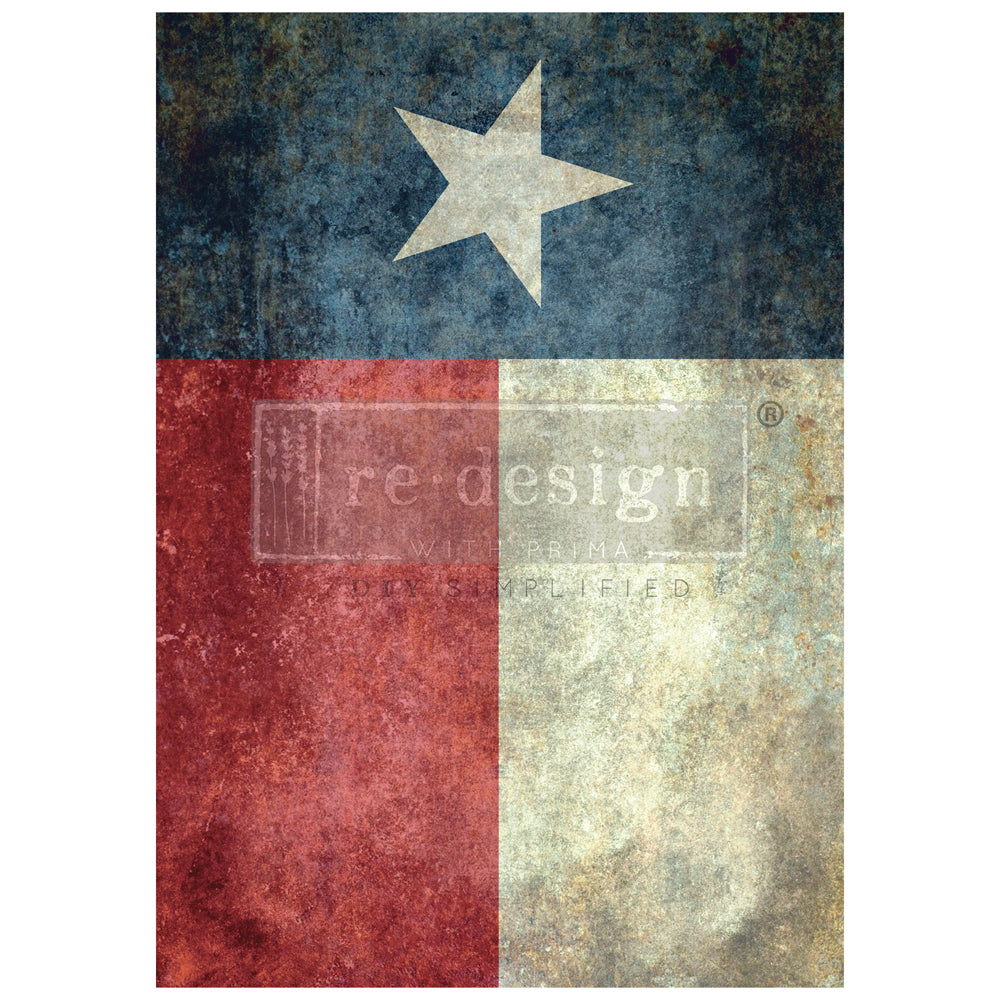 Texas Flag A1 23.4"x33.1" - Decoupage Fiber Paper