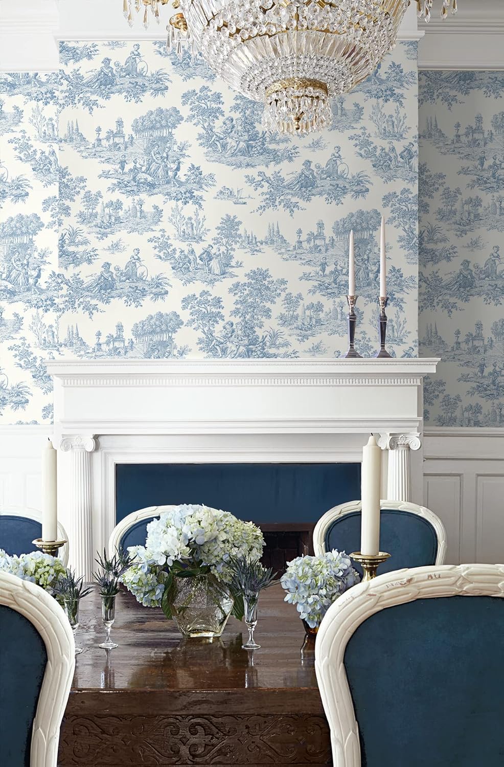 Bluebell Toile Peel and Stick Wallpaper