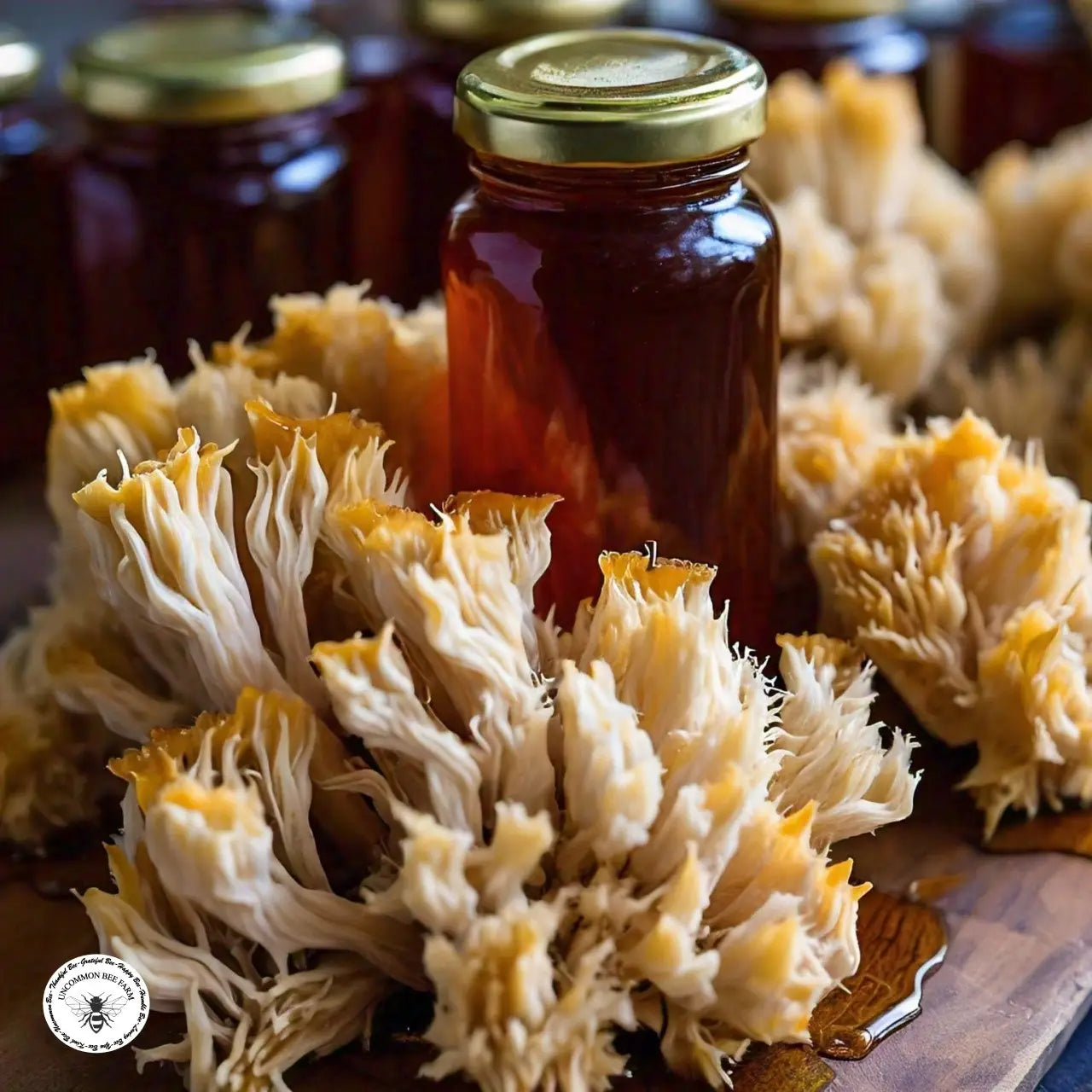 Lions Mane Mushroom Infused Honey 5oz Jar