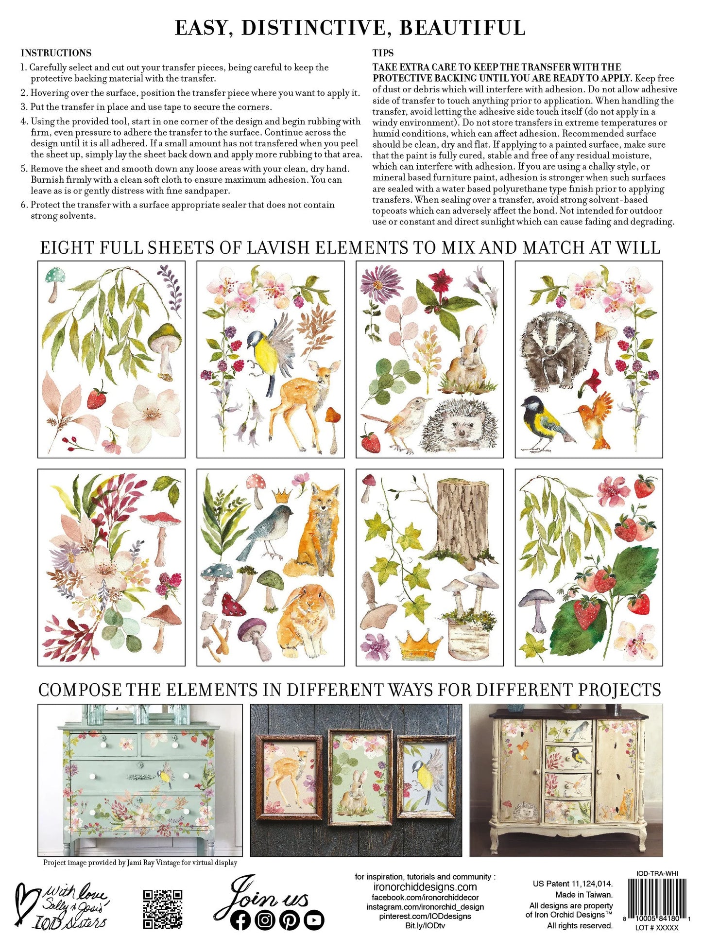 Whispering Willow - 8 Sheets, 12x16 Pad IOD Decor Transfer™