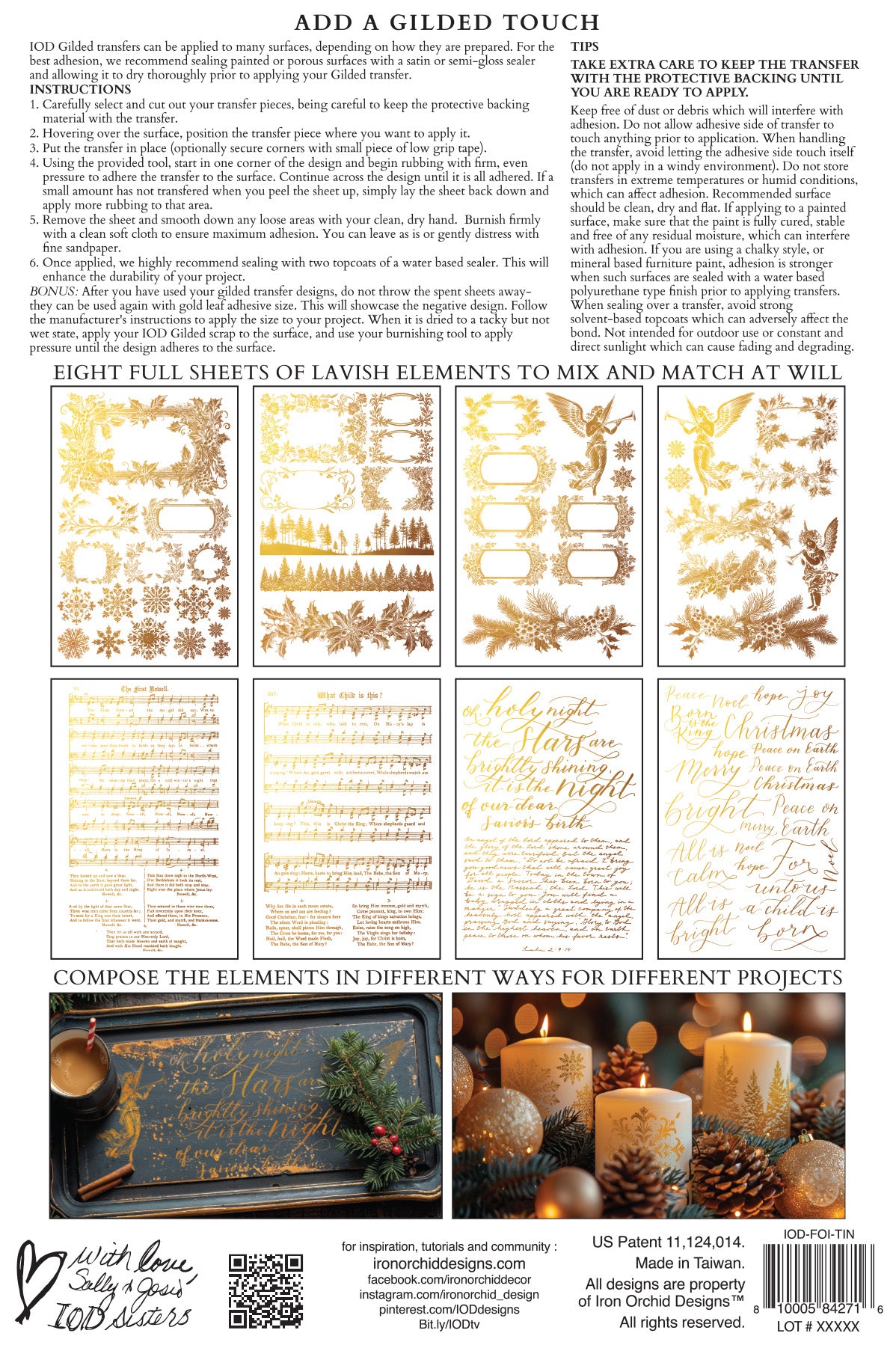 Tinsel - Gilded Collection - 8 Sheet, 8x12 Pad IOD Decor Transfer™