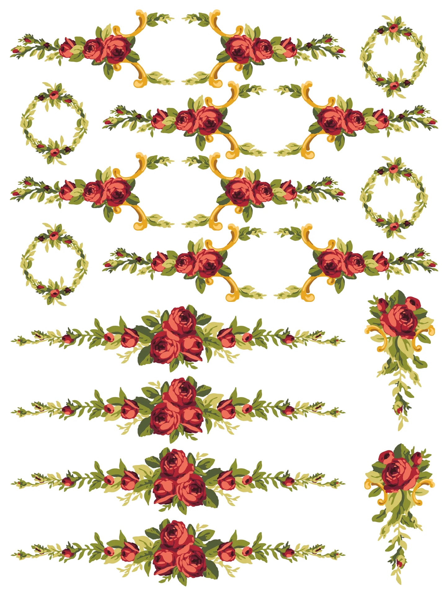 Petite Fleur Red - 4 Sheets, 12x16 Pad IOD Paint Inlay™