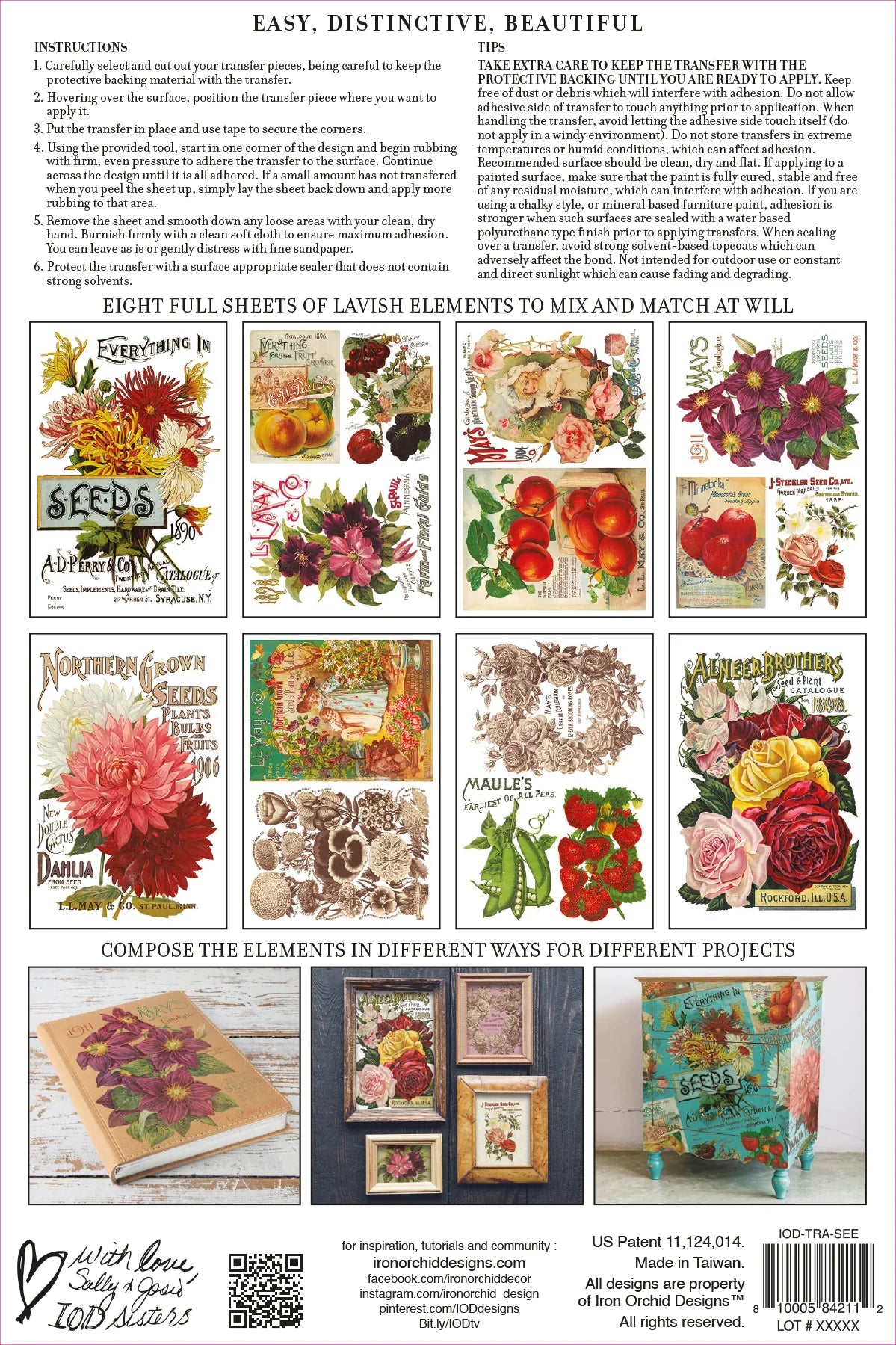 Seed Catalogue - 8 Sheets, 8x12 Pad IOD Decor Transfer™