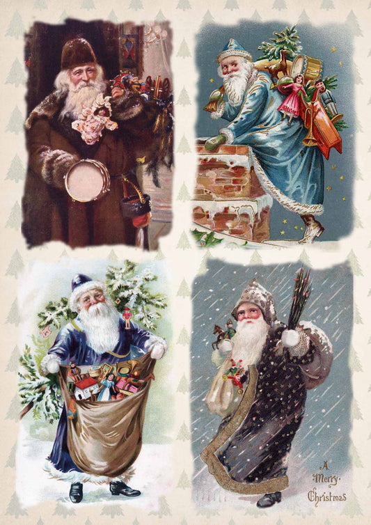 Old World Santas - A3 11.7 x 16.5 Rice Paper by Decoupage Queen