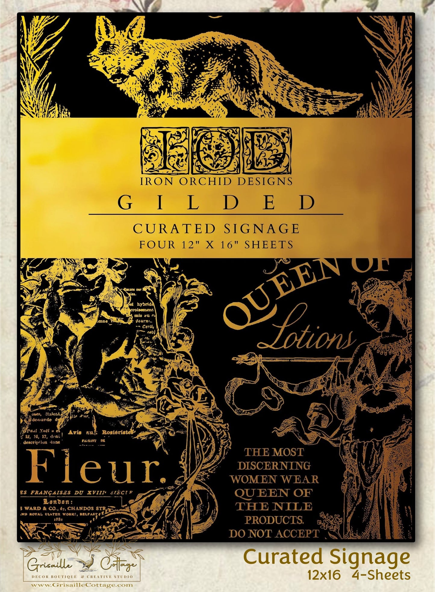 Curated Signage - Gilded Collection - 4 Sheet, 12x16 Pad IOD Decor Transfer™