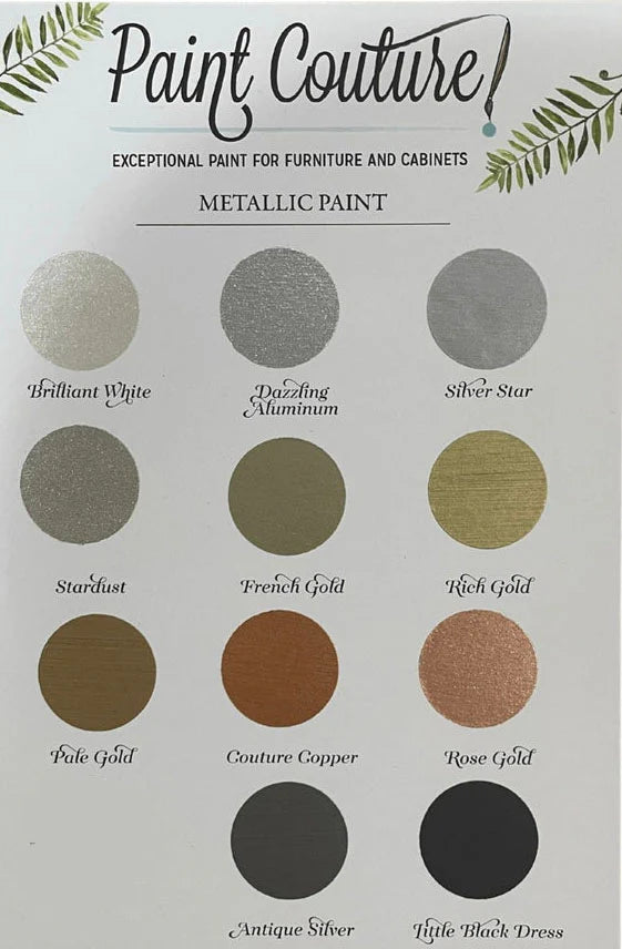 Hand Painted True Color Metallic Paint Swatch Card - Paint Couture