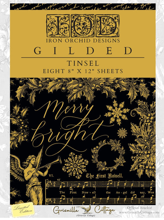 Tinsel - Gilded Collection - 8 Sheet, 8x12 Pad IOD Decor Transfer™  RETIRED