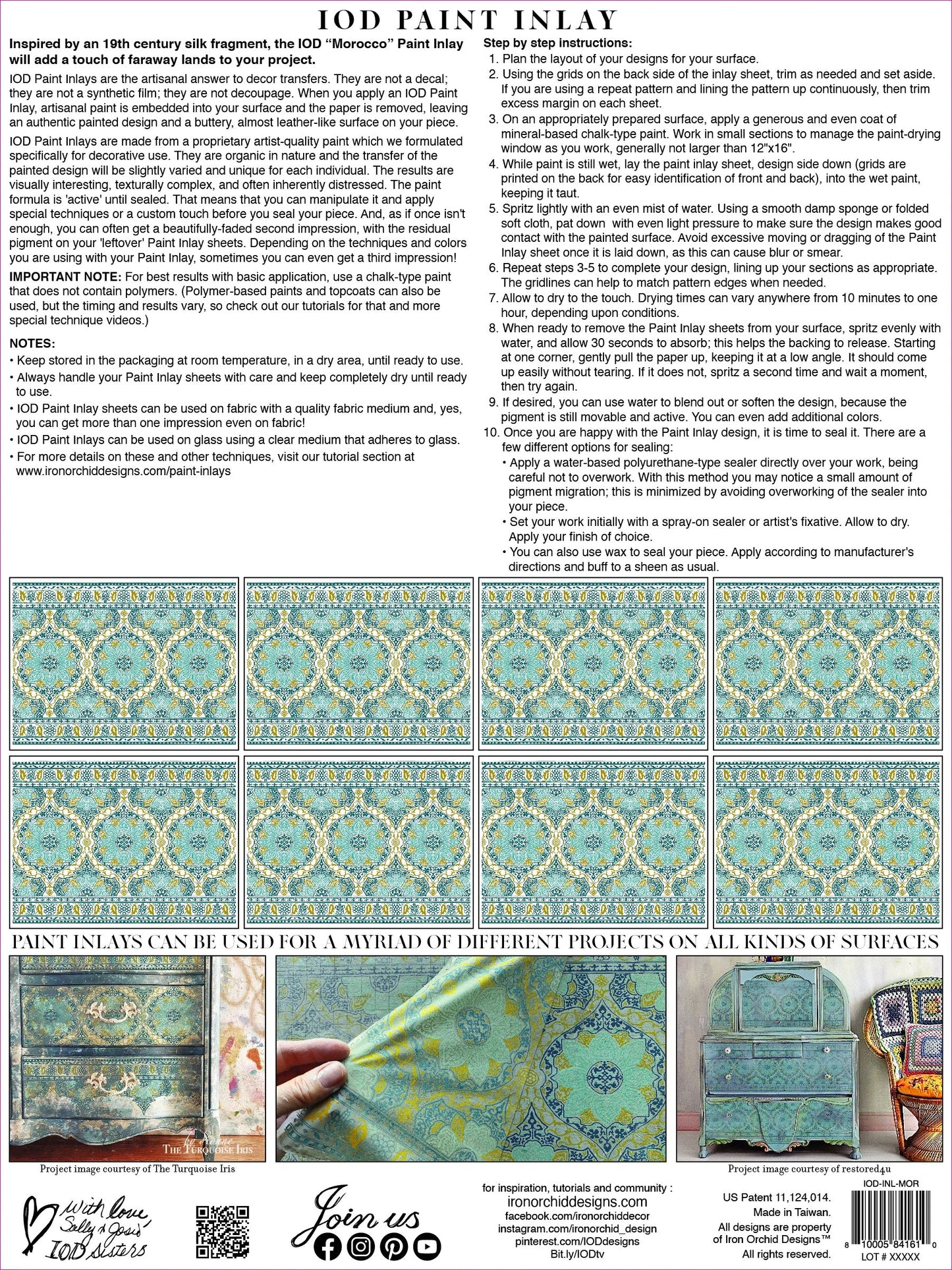 Morocco - 8 Sheet, 12x16 Pad IOD Paint Inlay™