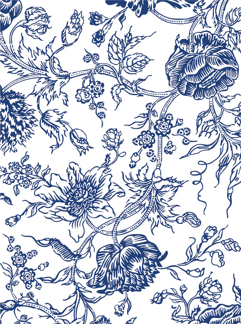 Indigo Floral - 8 Sheet, 12x16 Pad IOD Paint Inlay™