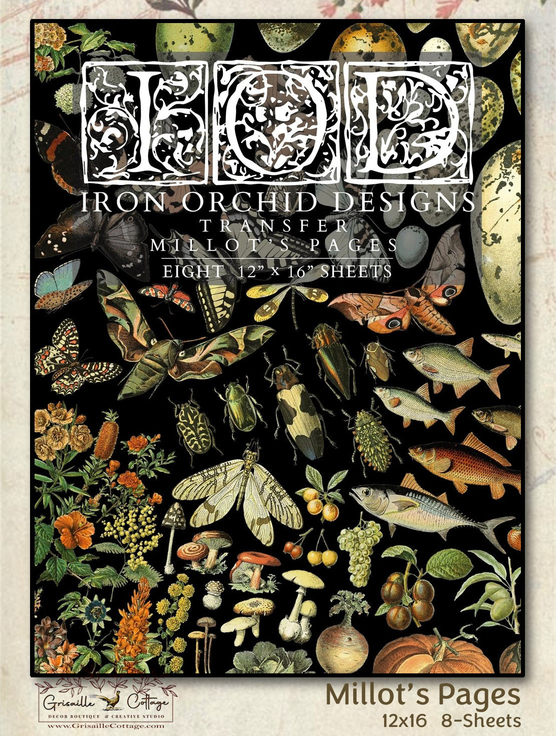 Millot's Pages - 8 Sheet, 12x16 Pad IOD Decor Transfer™