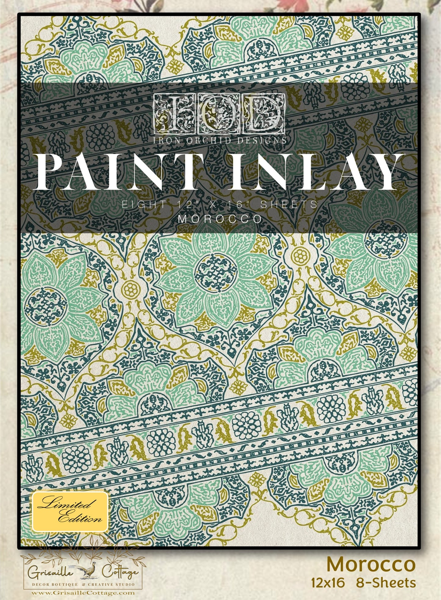 Morocco - 8 Sheet, 12x16 Pad IOD Paint Inlay™