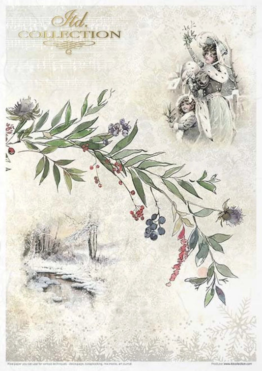 Victorian Christmas RP033F - A4 8.3 x 11.7 Rice Paper by ITD Collection