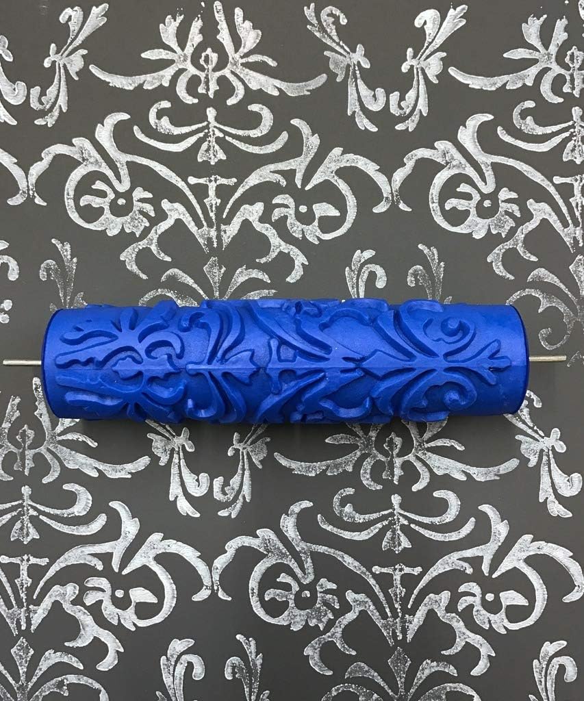 Serenity Damask - Blue Pattern Stamping Roller (Handle Sold Seperate)