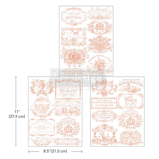 Vintage Labels III 8.5 inx11 in (3-Sheets) - Redesign Decor Middy Transfer®