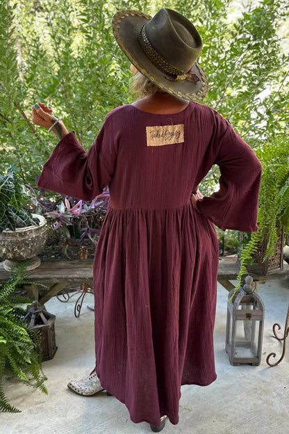 Breezy Afternoon Dress, Plum O/S - Jaded Gypsy