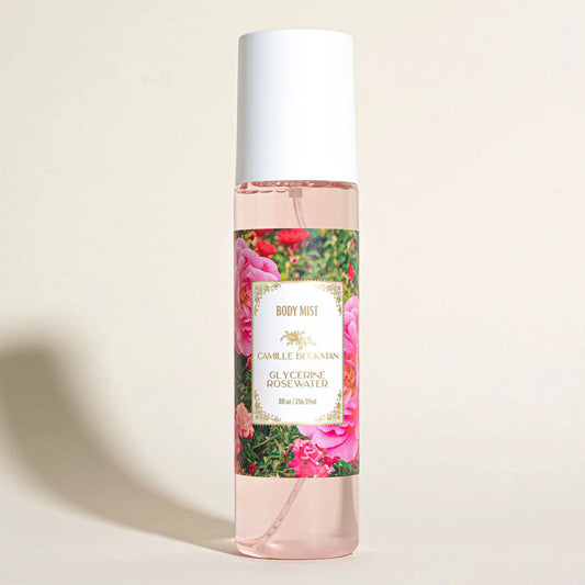 Rosewater Glycerine Fragrant Body Mist 8 oz - Camille Beckman