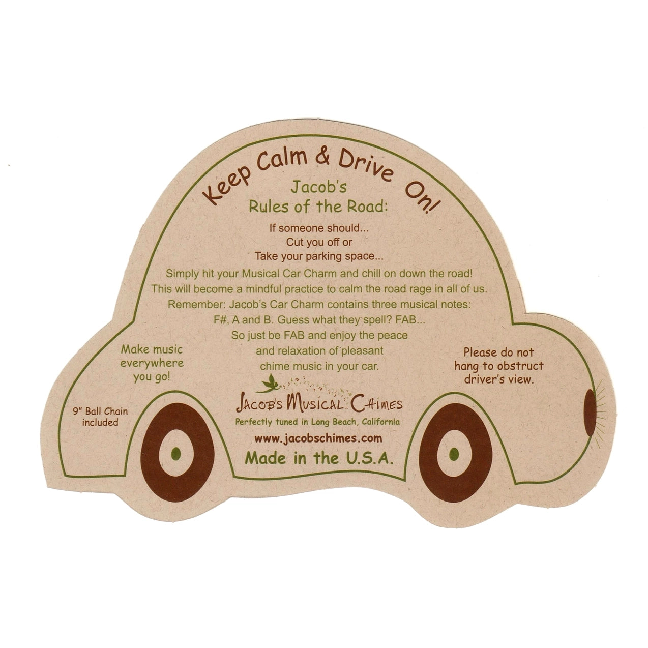 Paw Print - Jacob's Musical Car Charm Chime