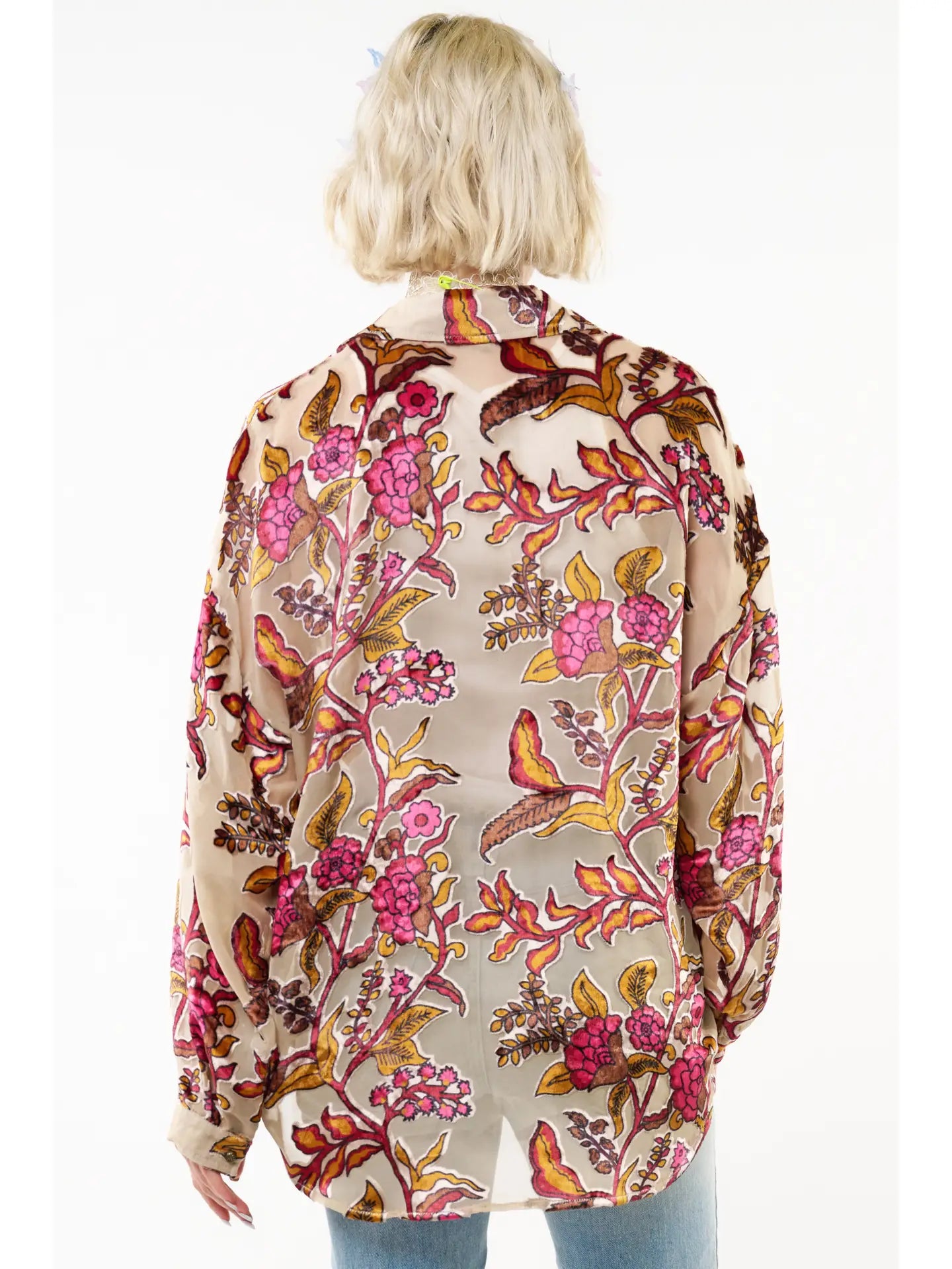 Holiday Jewels Burnout Velvet Blouse