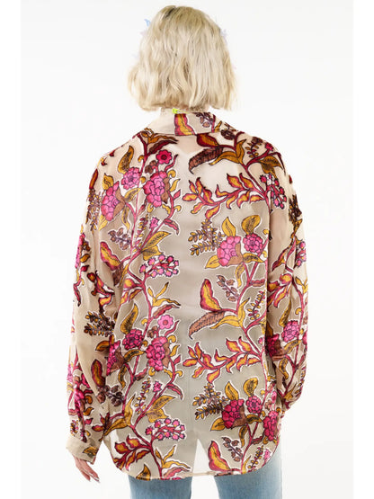 Holiday Jewels Burnout Velvet Blouse