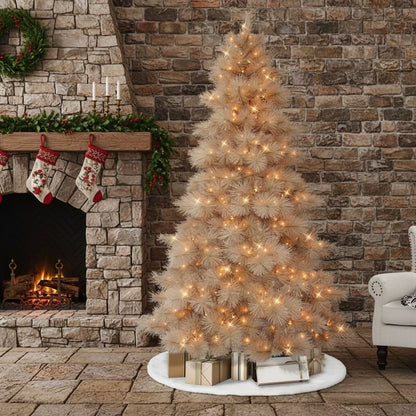 Stunning Pale Taupe Fir 7.5ft Pre-Lit Christmas Tree - (𝐏𝐢𝐜𝐤-𝐔𝐩 𝐎𝐧𝐥𝐲)