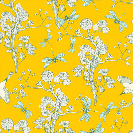 Yellow Chinoiserie Tissue Paper, 3ea 13.7in Sq - MINT by Michelle