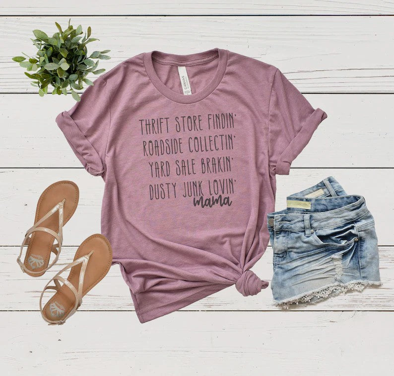 Thrift Store Findin' Tee, Red Heather