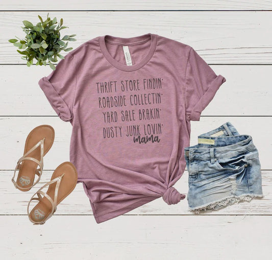 Thrift Store Findin' Tee, Red Heather