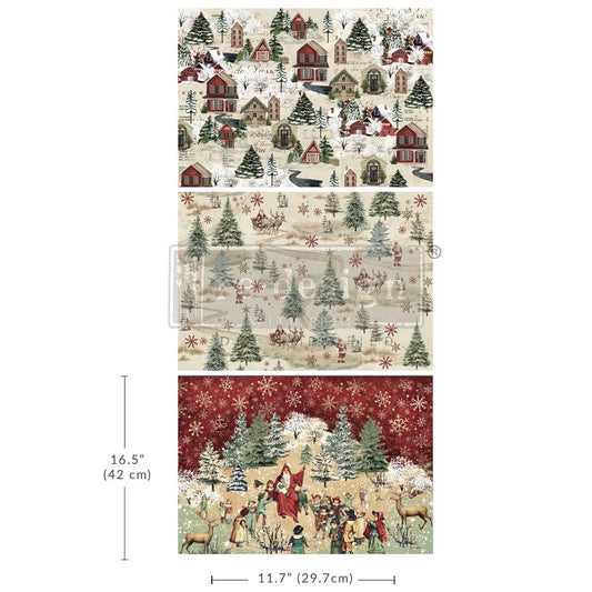 Whimsical Wonderland, 3 Designs A3 11.7"x 16.5" - Decoupage Fiber Paper