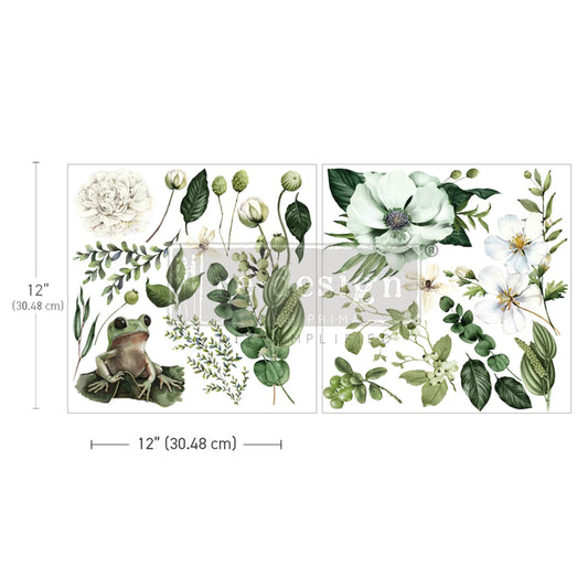 Froggy Meadow Greens 12inx12in (2-Sheets) - Redesign Decor Transfer®