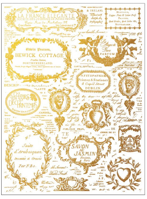 Etiquettes - Gilded Collection - 4 Sheet, 12x16 Pad IOD Decor Transfer™