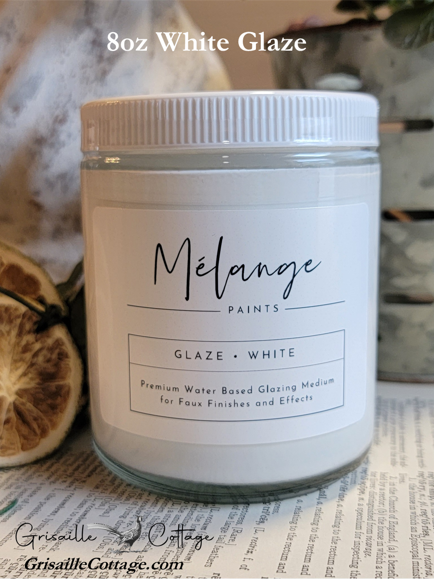 White 8oz Jar ~ Mélange Premium Faux Glaze