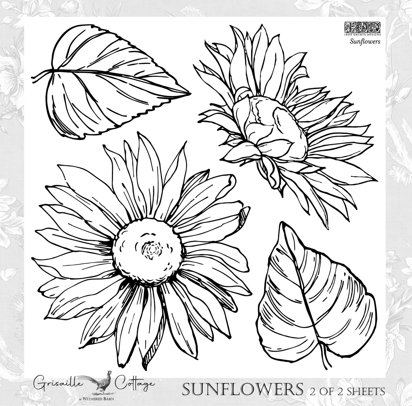 Sunflowers 2-Sheet Set - IOD Decor Stamp