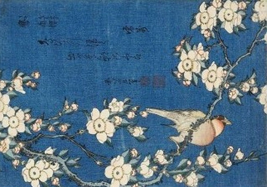 Blue Inked Bird - A1 23 x 33 Rice Paper by Decoupage Queen