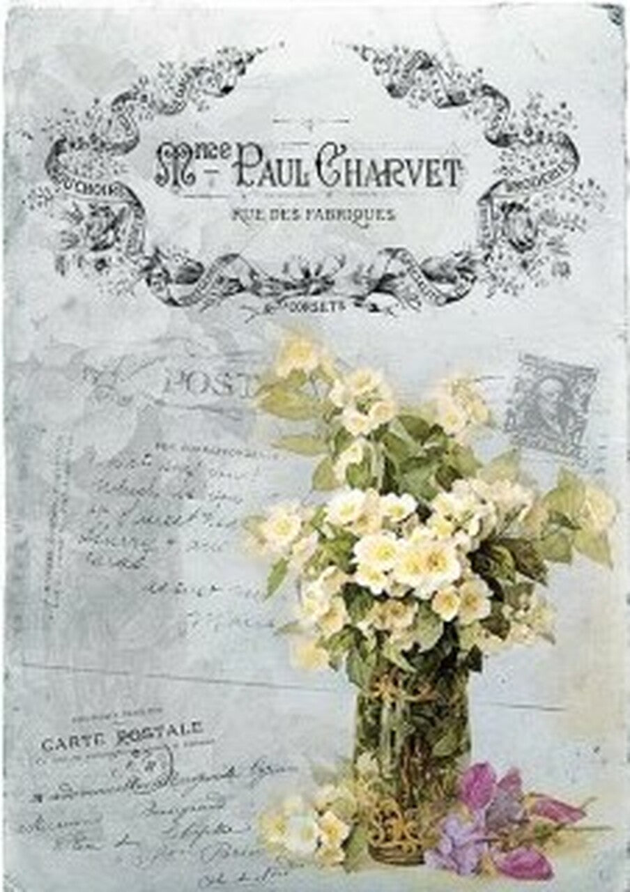 St. Paul Charvet Bouquet - A1 23 x33 Rice Paper by Decoupage Queen