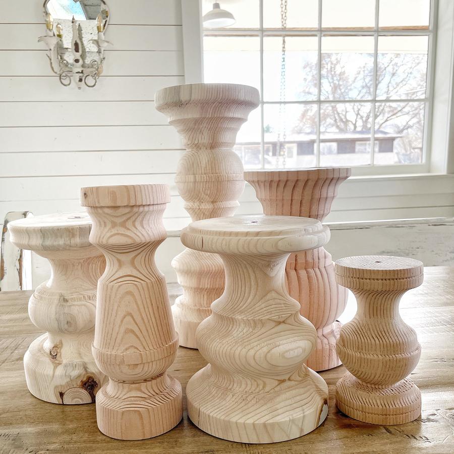 Candlesticks Unfinished Wood